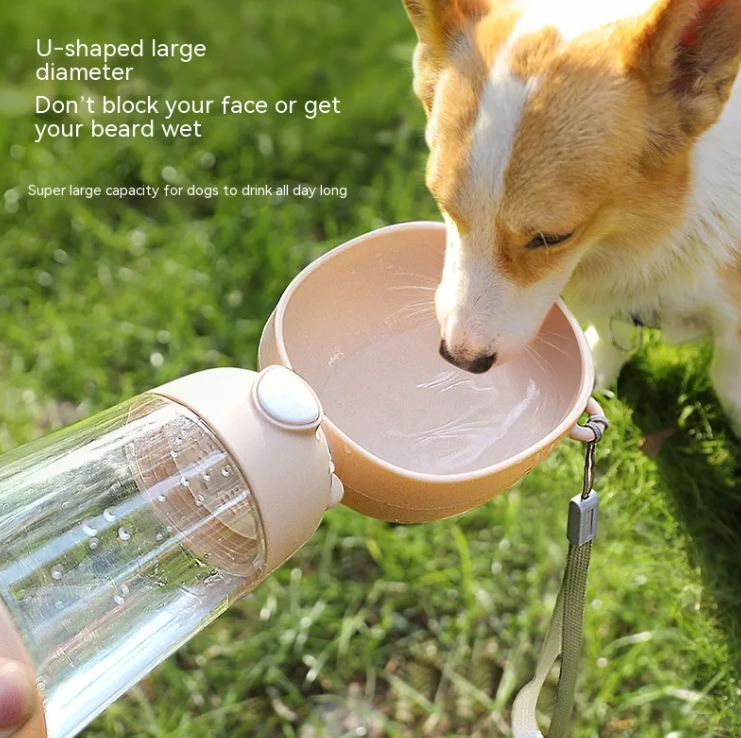 Portable Dog Water Bottle & Feeder for Pets, Travel Water Dispenser and Bowl