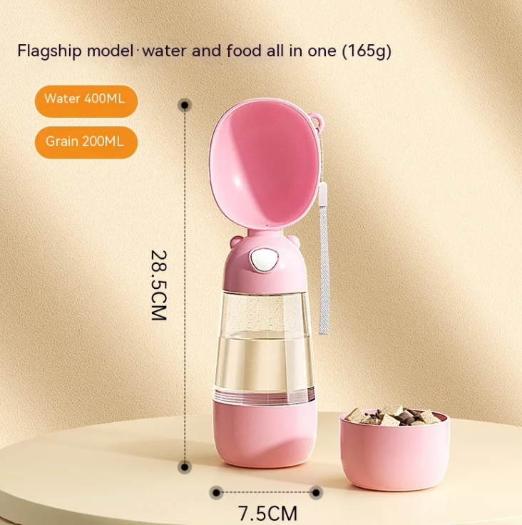 Portable Dog Water Bottle & Feeder for Pets, Travel Water Dispenser and Bowl